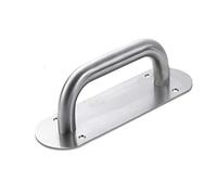 Tiberham Sliding Door Handle, Heavy Duty Stainless Steel Pull Push Door Handles with Back Plate, Gate Handle Toilet Door Pull Plate Wooden Cabinet Cupboard Handle Hardware (200 x 65 mm, Round)