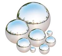 Tiberham Stainless Steel Gazing Ball, 8 Pcs 42-200 mm Mirror Polished Hollow Ball Reflective Garden Sphere, Floating Pond Balls Seamless Gazing Globe for Home Garden Ornament Decorations