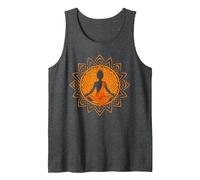 Tibet Monk Meditating Buddha Buddhism Tank Top, Men, Dark Heather Grey, X-Large