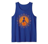 Tibet Monk Meditating Buddha Buddhism Tank Top, Men, Royal Blue, X-Large