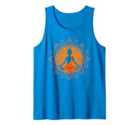 Tibet Monk Meditating Buddha Buddhism Tank Top, Men, Sapphire Blue, XX-Large