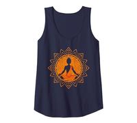 Tibet Monk Meditating Buddha Buddhism Tank Top, Women, Navy Blue, XX-Large