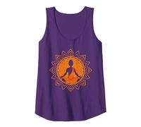 Tibet Monk Meditating Buddha Buddhism Tank Top, Women, Purple, X-Large