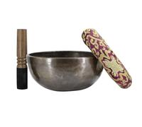 Tibet-Nepal Handmade Thickening Bowl 18-20Cm Large Diameter Design Pure Copper Material Sound Pure Suitable For Yoga Meditation And Decoration With Washers And P,One Color,18Cm