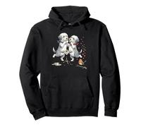 Tibet Terrier Dogs Dance Happy with Cup of Coffee in the Morning Pullover Hoodie