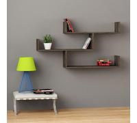 Tibet' Wall-Mounted Bookcase Display Unit 120cm Wide Decortie Chocolate 1 Pack