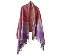 Tibet yak wool shawl perfect for both formal occasions and casual outing enhancing any look. Warm and stylish. Must have addition for your wardrobe.(481 red+ purple)