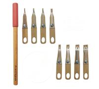 Tibetan Bamboo Calligraphy Nib Set - 8 Interchangeable Bamboo Nibs with Pen Holder - Uchen, Ume, Gothic, Fracture Writing