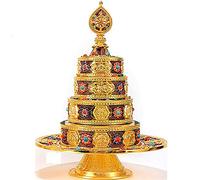 Tibetan Buddha Statue for Home, Brass Auspicious Ornaments for Buddhist Hall, Indoor, Worship, Decoration,Gold