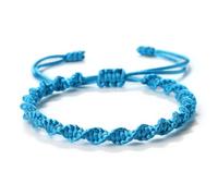 Tibetan Buddhist Bracelets for Women Men Adjustable Woven Twisted String Rope Kabbalah Bracelet Couple Wristbands Prayer Lucky Protection Jewelry, 11inches, Cotton, cotton