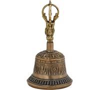 Tibetan Buddhist Meditation Bell And Dorje Set, 100% Handmade Copper Bell For Buddhist Ritual Meditation And Prayer(Color:Bronze)