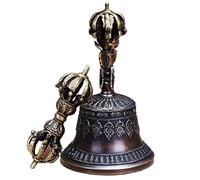 Tibetan Buddhist Meditation Bell and Dorje Set, 100% Handmade Puja Bronze Bell, Tibetan Meditation Bell For Sound Healing And Yoga
