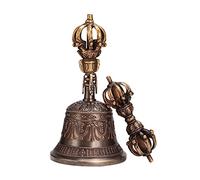 Tibetan Buddhist Meditation Bell and Dorje Set, Extraordinary Craftsmanship Is Poured Into This Gorgeous Hand Bell To Make It Stand Out From The Crowd(18.3cm)