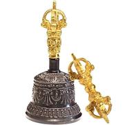 Tibetan Buddhist Meditation Bell And Dorje Set, Hand-cranked Bell Invocation Bell For Meditation, Ritual, Prayer And As A Buddhist