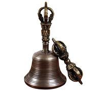 Tibetan Buddhist Meditation Bell And Dorje Set, It Can Also Be Played Like A Singing Bowl, Producing A Delicate And Inspiring Sound By Rubbing The Wooden Punch Along The Rim Of The Bell