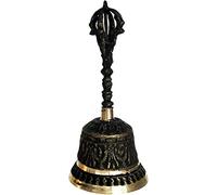 Tibetan Buddhist Meditation Bell And Dorje Set, Tibetan Hand Rattles Meditation And Prayer Bells Dorje Vajra(Color:Black,Size:Medium)