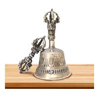 Tibetan Buddhist Meditation Hand Bell - Tantric Taoist Instrument Handmade Hand Bell Five Hand Bell | Vajra Bell Pestle White Copper Bell