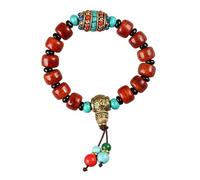 Tibetan Charm Green Turquoise Beaded with Yak Bone Copper Beads Stretchy Design for Daily Wear Beads Wristband