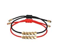 Tibetan Copper Beads Bracelet - GOODCHANCEK 5 Beads Handmade Buddhist Bracelet Friendship Adjustable Lucky Rope Bracelet Black&Red for Women and Men