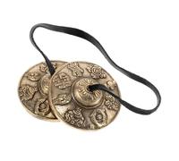 Tibetan Cymbals Bell - 2.56 Inches Spiritual Meditation Instrument for Adults, Family with Relaxing Sound Function, Traditional Ritual Tool for Yoga, Drumming, Clapping, Home Doorway, Halloween