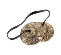 Tibetan Cymbals Bell - Meditation Yoga Ritual Instrument for Relaxation and Spiritual Practices, Traditional Tingsha Cymbals for Adults Family Friends Drumming Clapping, Home Décor