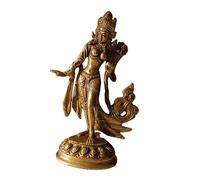 Tibetan Godness Lord Tara Buddha Decoration in Solid Brass Metal Work for Home Temple, Office Table or Shop Counter (Style 3)