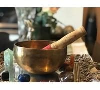 Tibetan Hammered Tibetan old Antique Himalayan 7 Metal Meditation Singing Bowl Set, Handcrafted Himalayan Bronze, With Mallet and Cushion For Healing Prayer,Yoga (4.5")