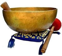 Tibetan Hammered Tibetan old Antique Himalayan 7 Metal Singing Bowls Meditation Singing Bowl For Healing Prayer,Yoga With Mallet & Cushion (12 INCH)