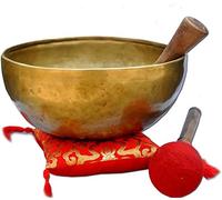 Tibetan Hammered Tibetan old Antique Himalayan 7 Metal Singing Bowls Meditation Singing Bowl For Healing Prayer,Yoga With Mallet & Cushion (10 INCH)