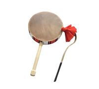 Tibetan Hand-Held Drum, Including Drumsticks And Bag, Percussion Instrument Prop for Adult Performances,A,28CM
