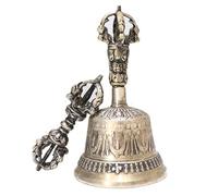 Tibetan Hand Meditation Bell - Tibetan Buddhist Meditation Bell | Nepal Dharma Set, Dorje Hand Bells and Prayer Bells Meditations, Home Decor for the Gold