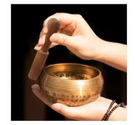 Tibetan Handmade Brass Singing Bowl, Yoga Meditation for Sound Healing Stress Relief(13cm)(11cm)