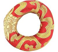 Tibetan Handmade Silk Brocade Round Meditation Singing Bowl Cushion Ring Pillow - 8cm, Random Color