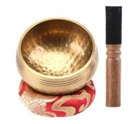 Tibetan Handmade Singing Bowl Set with Leather Clapper and Cushion Copper Chakra for Yoga Meditation Relaxation Healing Massage Wellness Mindfulness Decoration Unique Gift Beginner