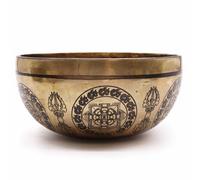 Tibetan Healing Engraved Bowl - 5 Buddhas For Meditation & Spirituality