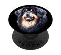 Tibetan Mastiff Dog Portrait PopSockets Adhesive PopGrip