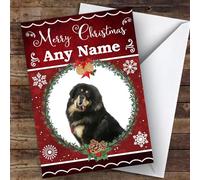 Tibetan Mastiff Dog Traditional Animal Personalised Christmas Card - Christmas Card For Animal Lover, Animal, Pet Personalised Christmas Card