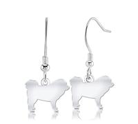 Tibetan Mastiff Silhouette Silver Earrings