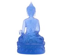 Tibetan Medicine Buddha Statue,Translucent Resin Buddha Sculpture Meditation Decor Spiritual Decor Collectible -Blue