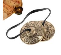 Tibetan Meditation Cymbals | Ritual Chinese Brass - Craft Meditation Cymbals Bells,for Home Car Adults Halloween Thanksgiving Holiday Birthday Party Drumming Clapping Collision