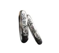 Tibetan Om Mani Padme Hum Couple Open Ring Set, Vintage Engraved Buddhist Mantra Adjustable Matching Rings for Lovers, Spiritual Chakra Healing Jewelry (Female - Width: 0.16" (4mm))