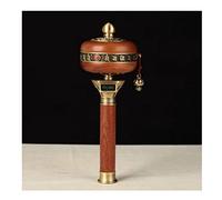 Tibetan Prayer Wheel, Buddhist Prayer Wheel, Cranking Buddhist Prayer Wheel Alloy Tibetan Buddhism Six Words Mantra Hand(Brass)