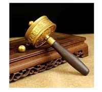 Tibetan Prayer Wheel, Buddhist Prayer Wheel, Wooden Handle Premium Buddha Scriptures Prayer Wheel For Relaxing, Praying, Meditation, Healing(Gold)