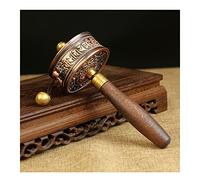 Tibetan Prayer Wheel, Buddhist Prayer Wheel, Wooden Handle Premium Buddha Scriptures Prayer Wheel For Relaxing, Praying, Meditation, Healing(Brass)