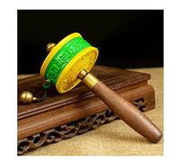 Tibetan Prayer Wheel, Buddhist Prayer Wheel, Wooden Handle Premium Buddha Scriptures Prayer Wheel For Relaxing, Praying, Meditation, Healing(Green)