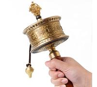 Tibetan Prayer Wheel Buddhist Scripture Wheel, Copper Hand Held Prayer Wheel Tibetan Buddhist Prayer Wheel