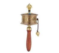 Tibetan Prayer Wheel Buddhist Scripture Wheel, Copper Hand Held Prayer Wheel Tibetan Handheld Prayer Wheel With Scroll