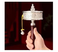 Tibetan Prayer Wheel Buddhist Scripture Wheel, Copper Hand Held Prayer Wheel with Scroll
