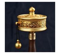 Tibetan Prayer Wheel Buddhist Scripture Wheel, Copper Hand-Held Prayer Wheel With Tibetan Buddhist