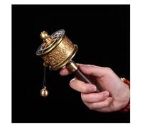 Tibetan Prayer Wheel Buddhist Scripture Wheel, Tibetan Hand Carved Table Top Prayer Wheel(16.5 * 6cm)